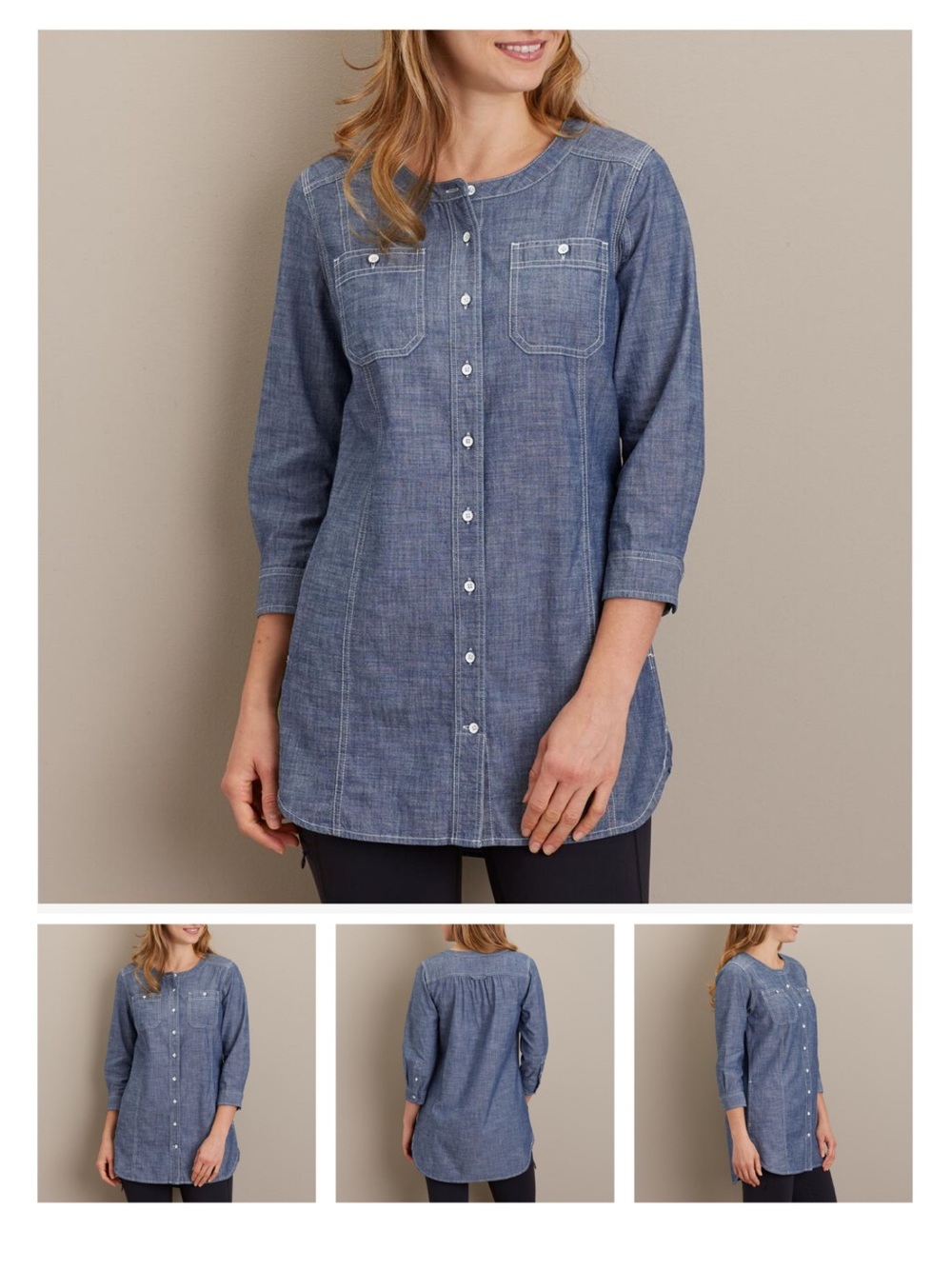 Duluth Free Range Organic Cotton Chambray Tunic size XL EUC